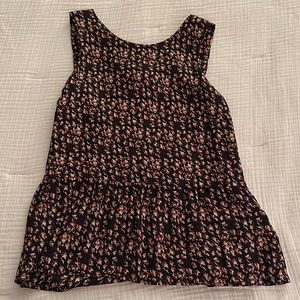 Zara silk peplum top. Size small. Navy, red, white